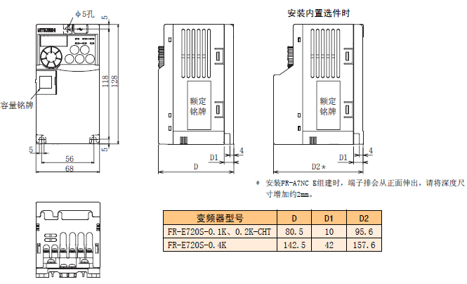  FR-E740-2.2K-CHT 三菱变频器FR-E740-2.2K-CHT价格好 2200W 3相400V电源 经济型(图1)